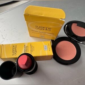 Suzanne Organics CORAL CRUSH SET: Natural Blush Powder & Sheer Satin Lipstick!
